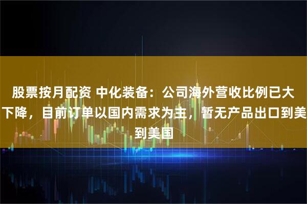 股票按月配资 中化装备：公司海外营收比例已大幅下降，目前订单以国内需求为主，暂无产品出口到美国